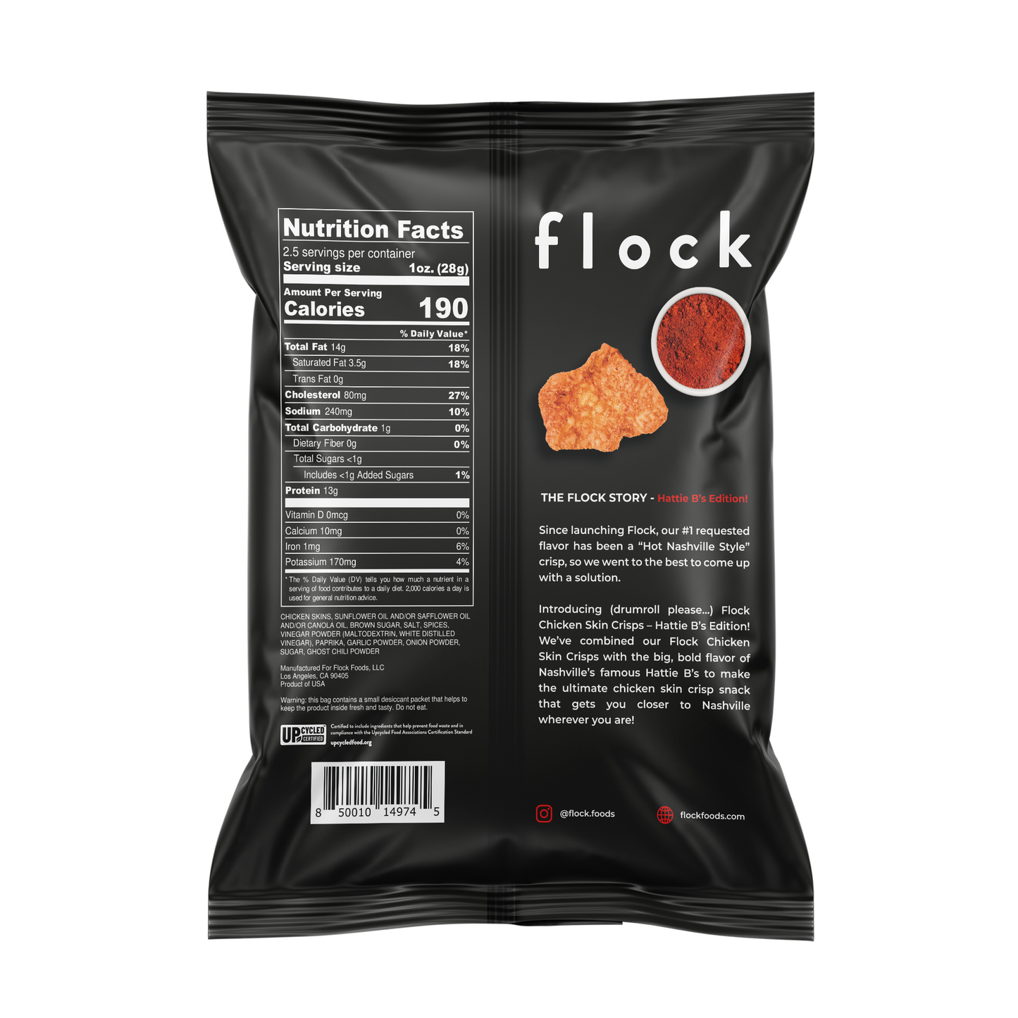 Hattie B's Flock Chicken Skin Crisps (2.5 OZ Bags)