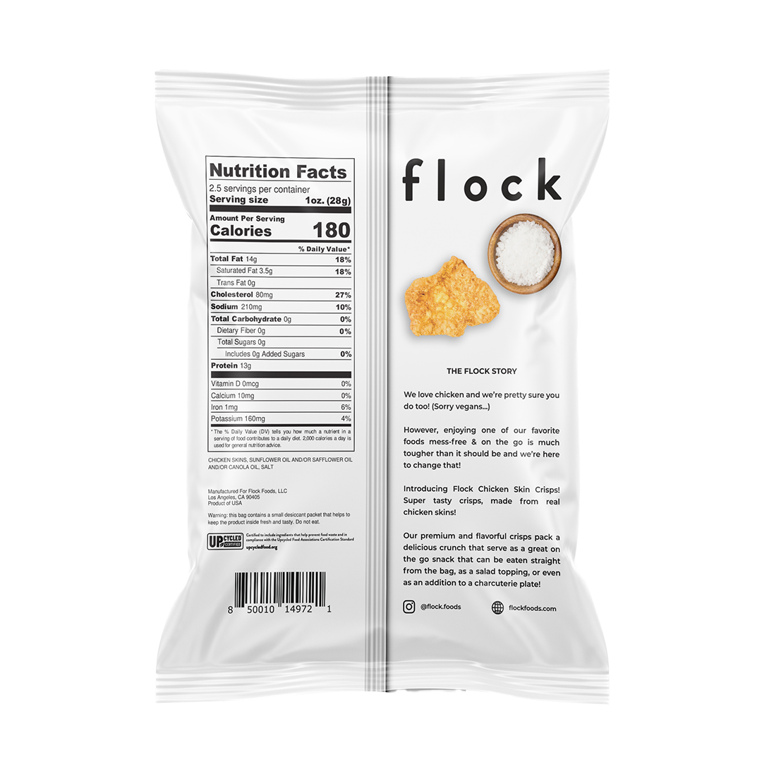 XL Flock Chicken Skin Crisps (2.5 OZ Bags)