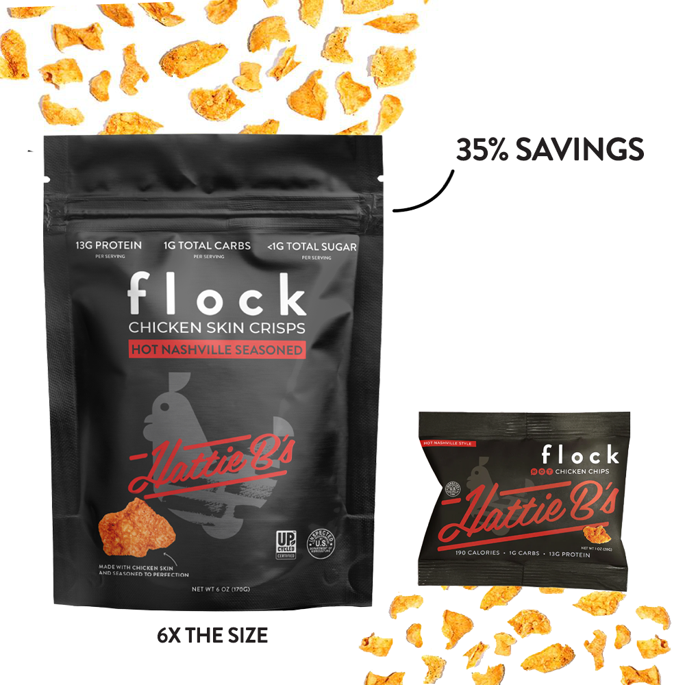 Hattie B's Flock Chicken Skin Crisps (6 OZ Bags)